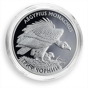 Ukraine 10 hryvnia Eurasian Black Vulture Red Book Flora Fauna silver coin 2008