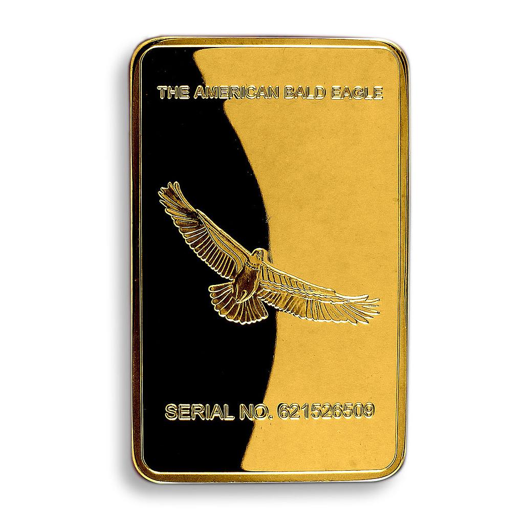 USA Grand Canyon National Park American bald eagle gold plated rectangular token