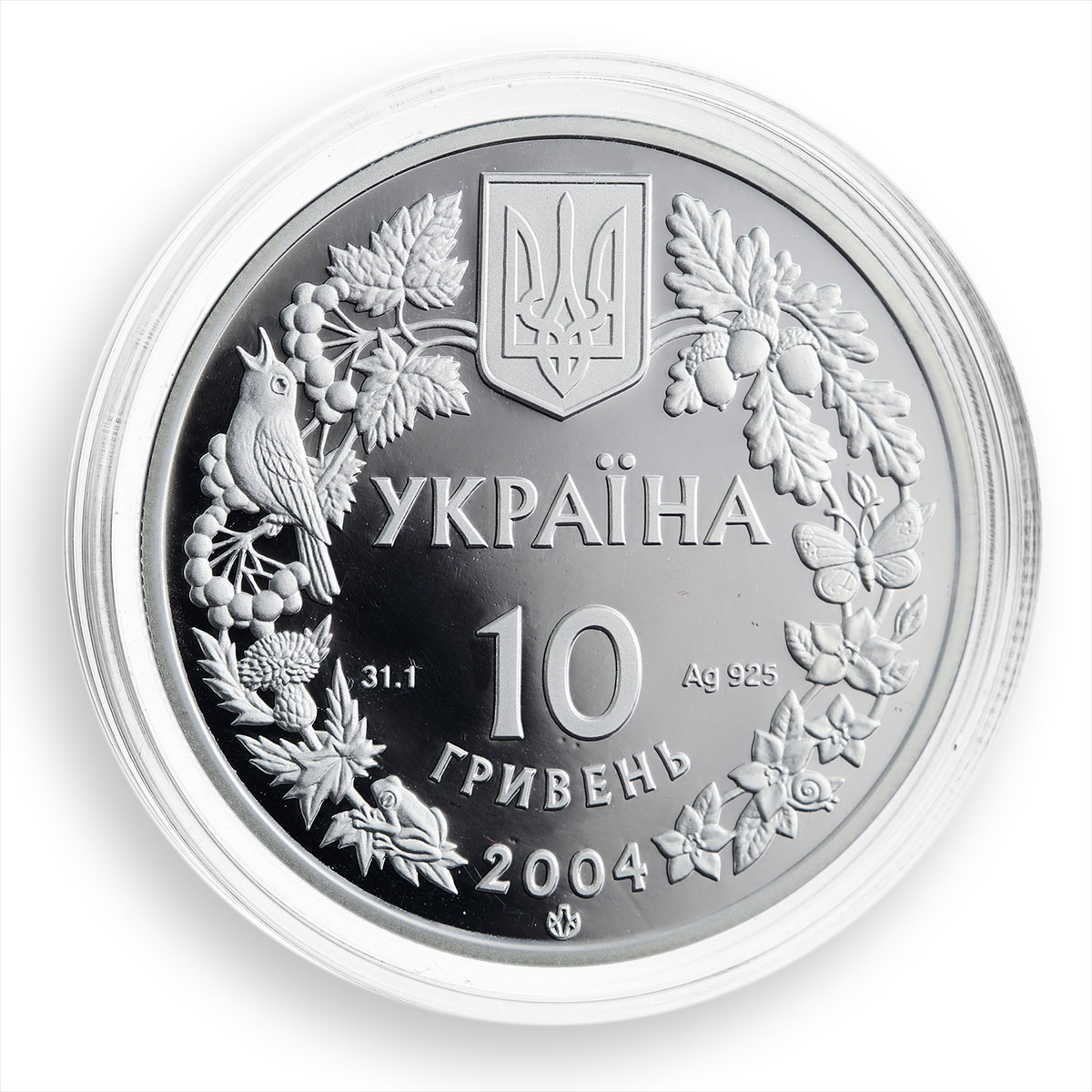 Ukraine 10 hryvnia Azov Dolphin Fauna Black Sea Red Book proof silver coin 2004