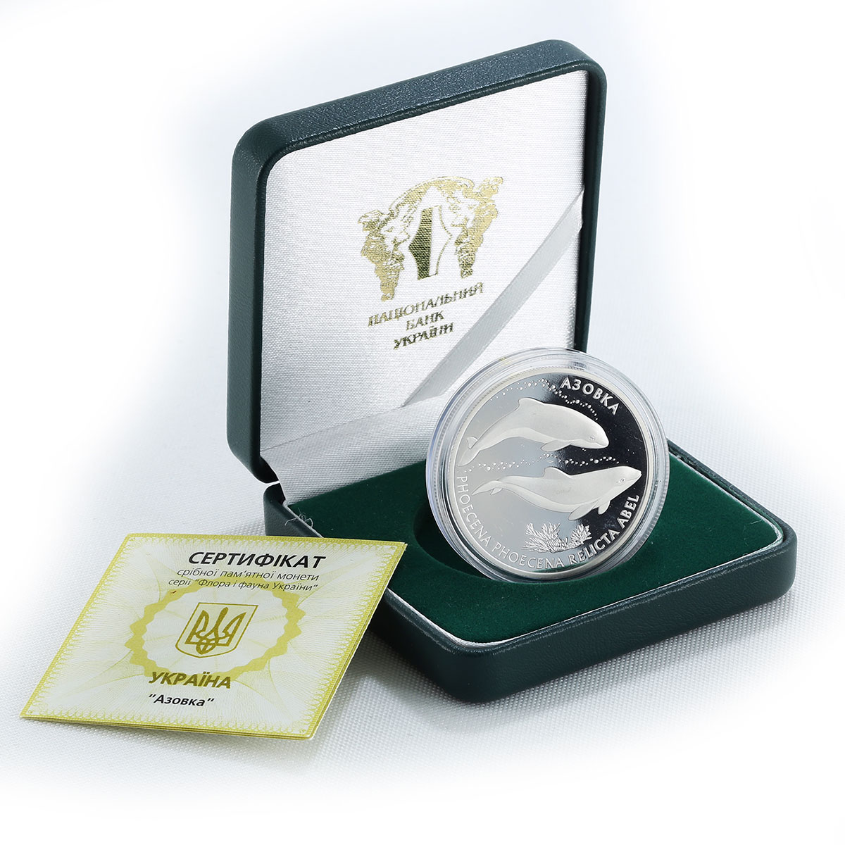 Ukraine 10 hryvnia Azov Dolphin Fauna Black Sea Red Book proof silver coin 2004