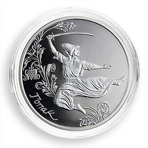 Ukraine 10 hryvnia Hopak Folk Dance Heritage Cossack silver proof coin 2011