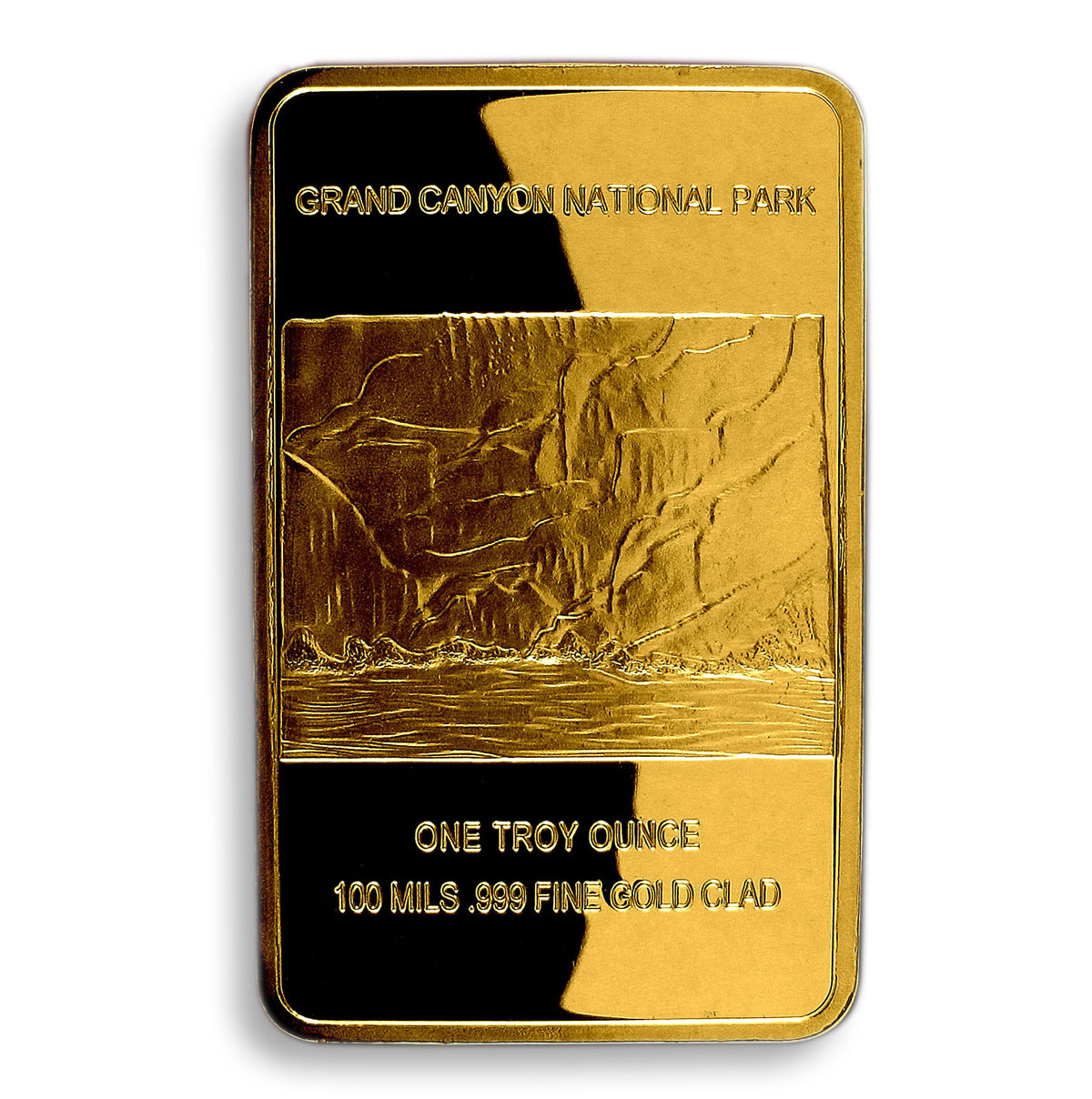 USA Grand Canyon National Park American bald eagle gold plated rectangular token