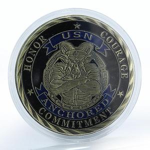 USA Navy, Reserve, Anchored, Honor, Courage, Commitment, Military token