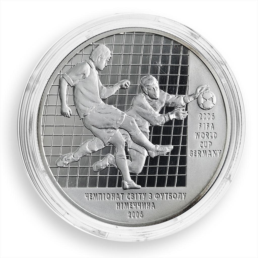 Ukraine 10 hryvnia 2006 FIFA Football World Cup Germany silver proof coin 2004
