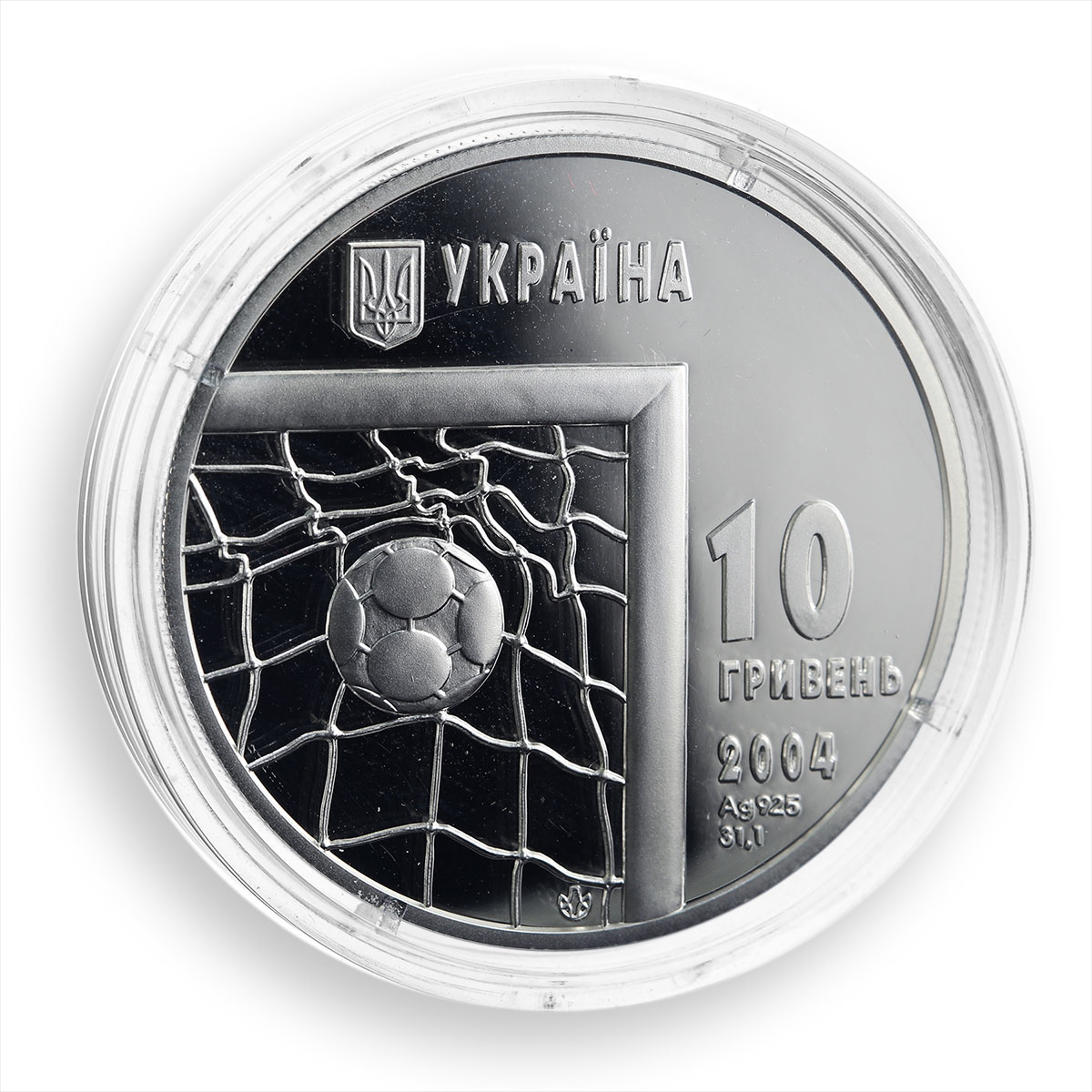 Ukraine 10 hryvnia 2006 FIFA Football World Cup Germany silver proof coin 2004