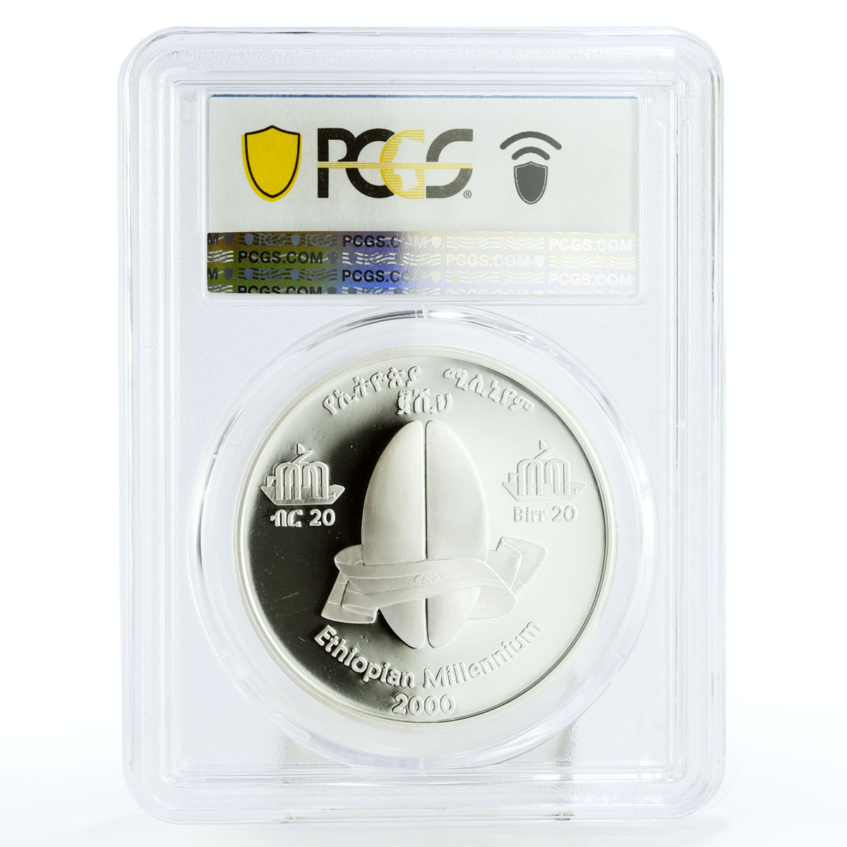 Ethiopia 20 birr Millennium Discover of Lucy Skeleton PR68 PCGS silver coin 2000