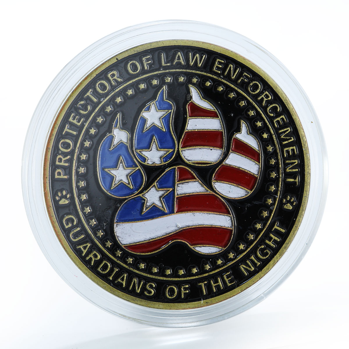 USA Protector of Law Enforcement, Guardians of the Night, K9 Canine Paw token