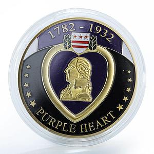USA Purple Heart1782-1932, J. Washington, Armed Forces, Military Merit, token