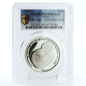 Peru 1 sol 450 Years First Peruvian Coin Lima Mint PR69 PCGS silver coin 2018