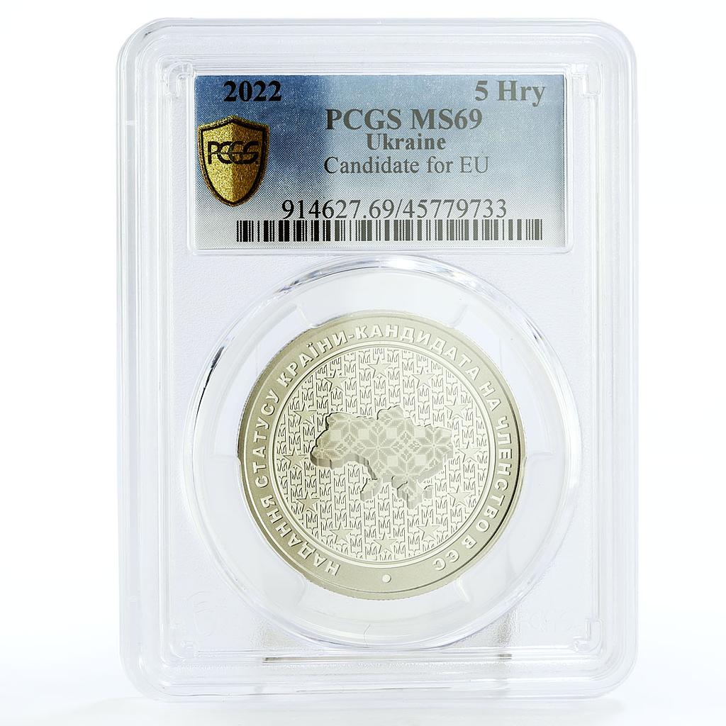 Ukraine 5 hryvnia EU Membership Candidate MS69 PCGS CuNi coin 2022