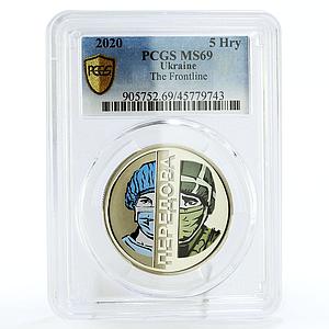 Ukraine 5 hryvnia Frontline Doctor Soldier MS69 PCGS nickel coin 2020
