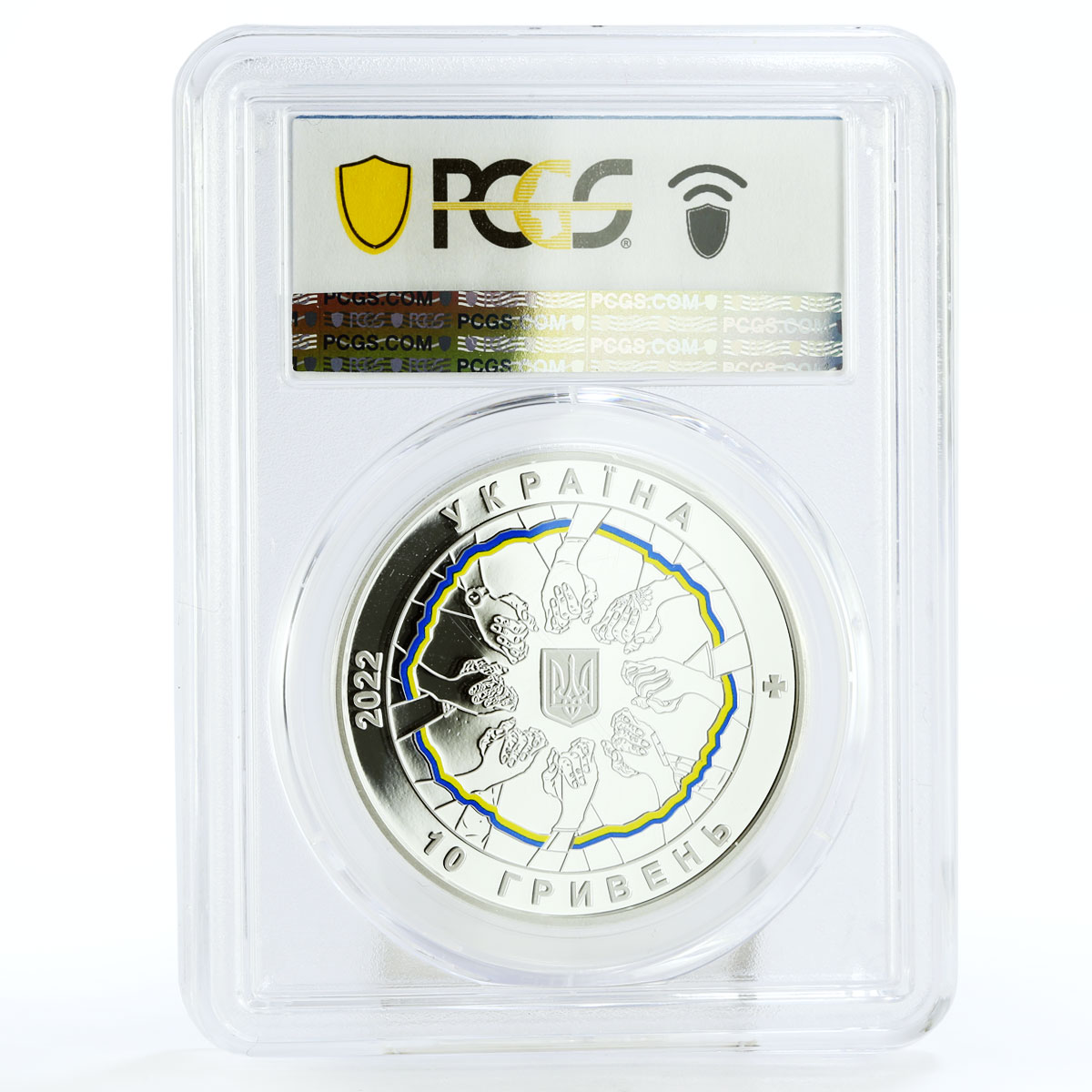 Ukraine 10 hryvnias In Unity Strength Countries Flags PR69 PCGS silver coin 2022
