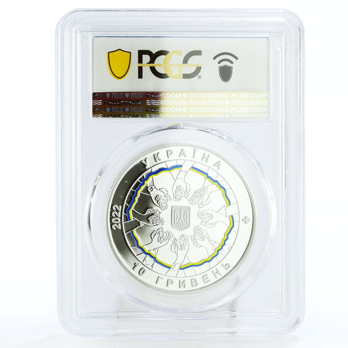 Ukraine 10 hryvnias In Unity Strength Countries Flags PR70 PCGS silver coin 2022