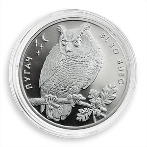 Ukraine 10 hryvnia Eagle Owl Bubo Bubo Fauna Endangered Species silver coin 2002