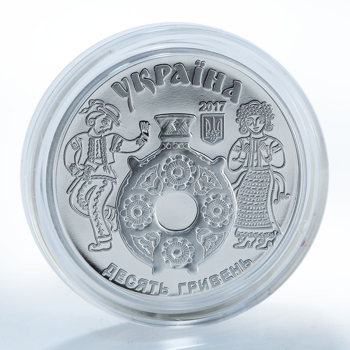 Ukraine 10 hryvnia Kosiv Painting Style Traditional Ceramics silver coin 2017
