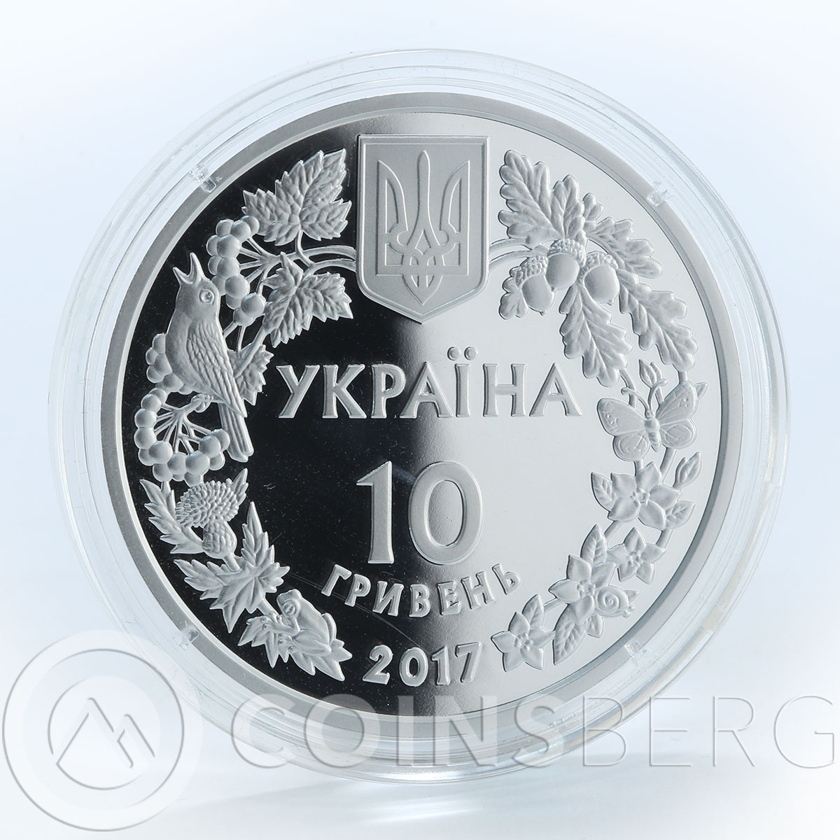 Ukraine 10 hryvnia Marbled Polecat Vormela Peregusna Fauna silver coin 2017
