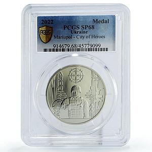 Ukraine City of Heroes Mariupol Azovstal Siege Soldier SP68 PCGS Ni medal 2022