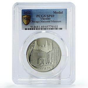 Ukraine National Museum in Chicago Building Architecture SP69 PCGS Ni medal 2022