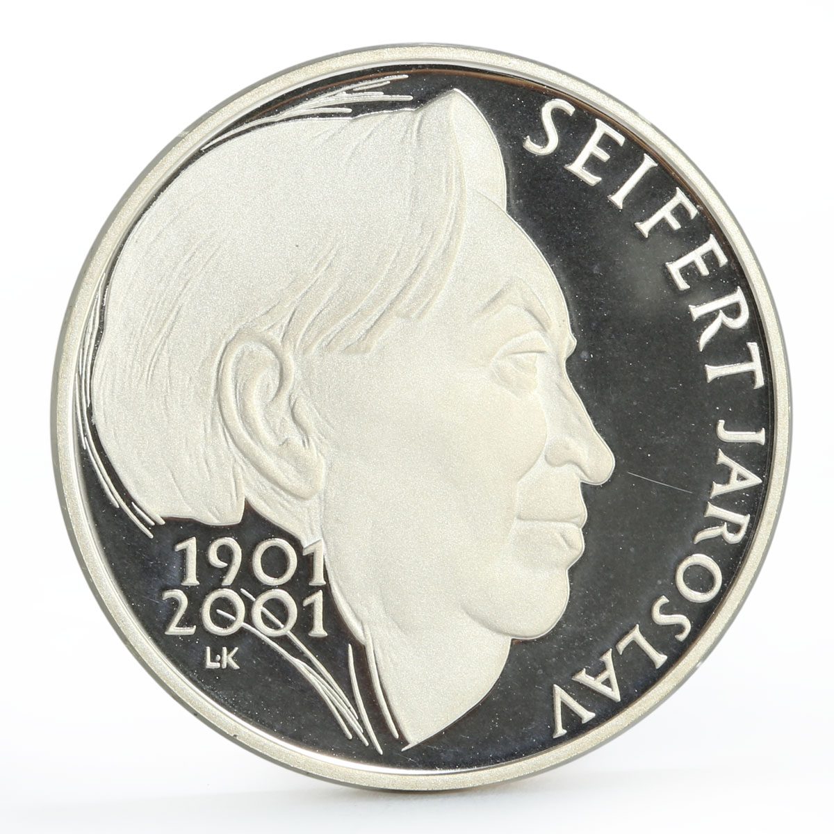 Czech Republic 200 korun Author and Journalist Jaroslav Sejfert silver coin 2001