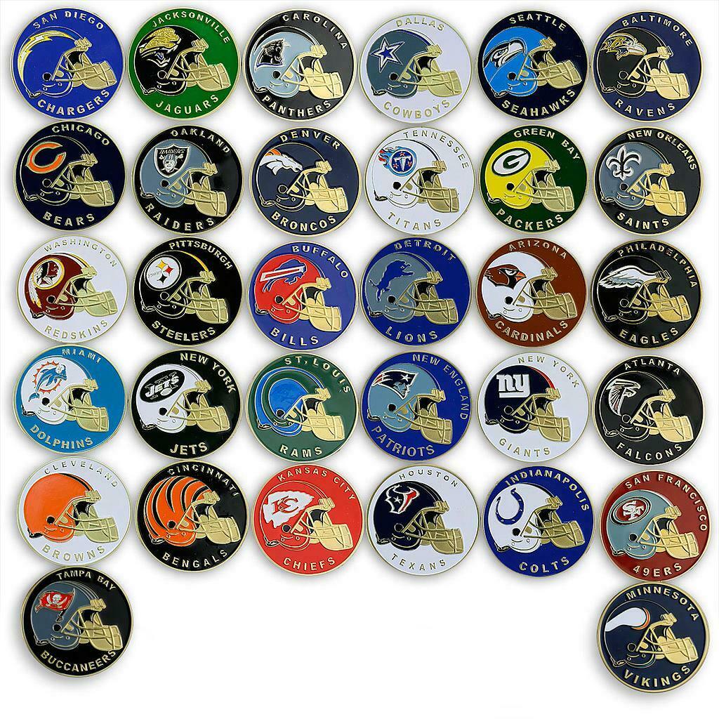 USA, Set of 32 tokens, Rugby, NFL, American football, sport, power, helmet color