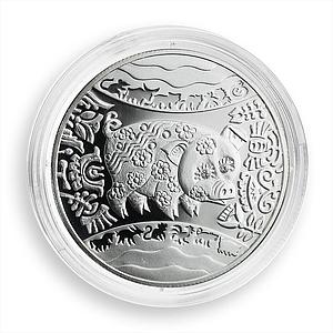 Ukraine 5 hryvnia Year of Pig Oriental Calendar silver proof coin 2007