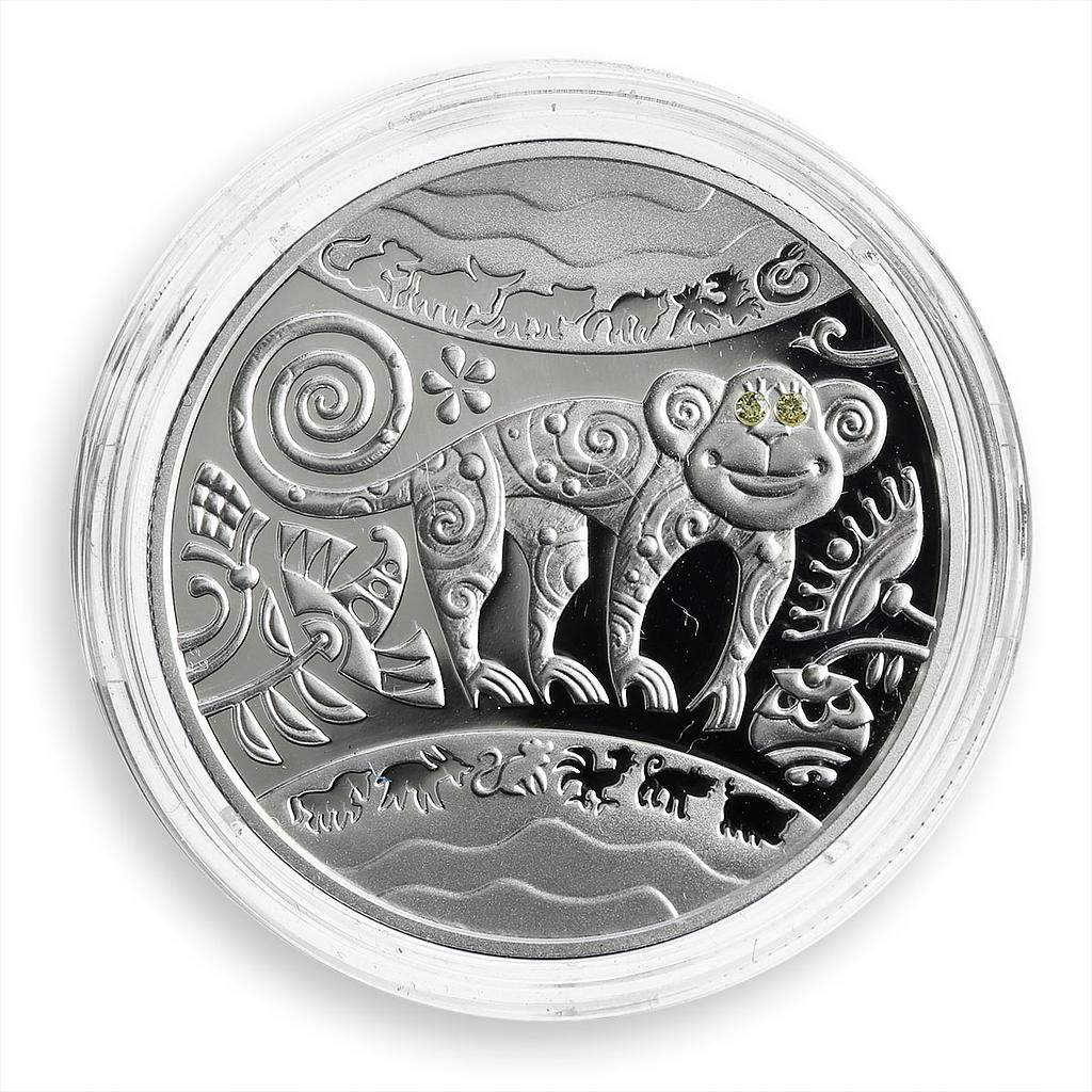 Ukraine 5 hryvnia Year of Monkey Oriental calendar silver proof coin 2016