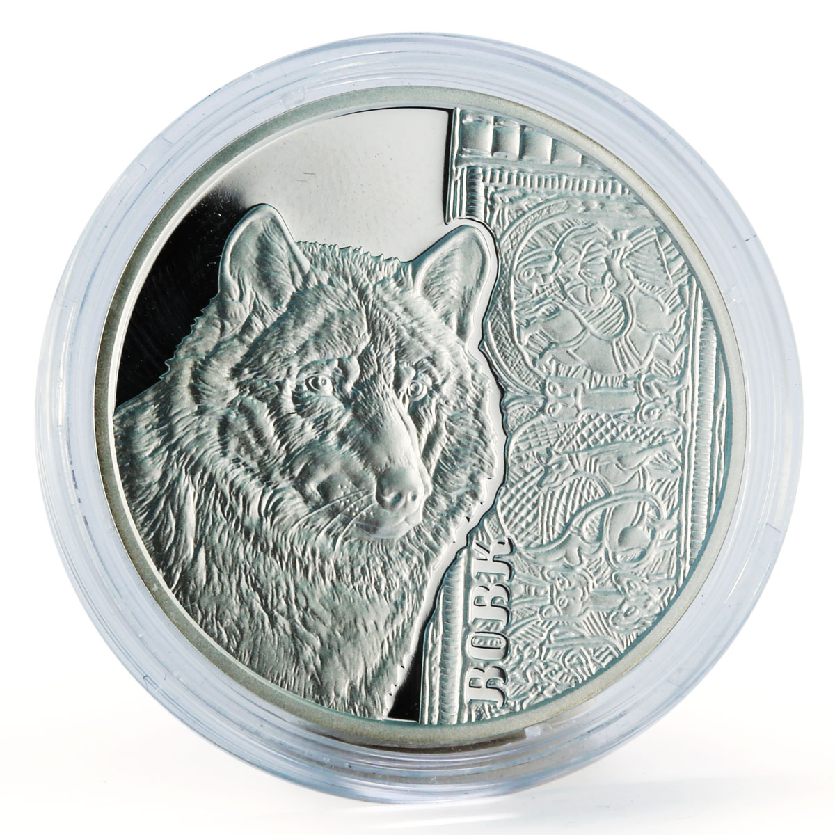 Ukraine 5 hryvnia Wolf Fauna Animals gilded silver proof coin 2016