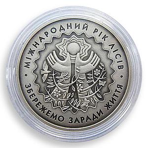 Ukraine 5 hryvnia International Year of Forests silver proof coin 2011