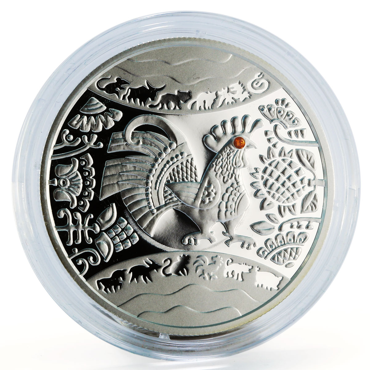Ukraine 5 hryvnia Year of Rooster Oriental Calendar silver proof coin 2017