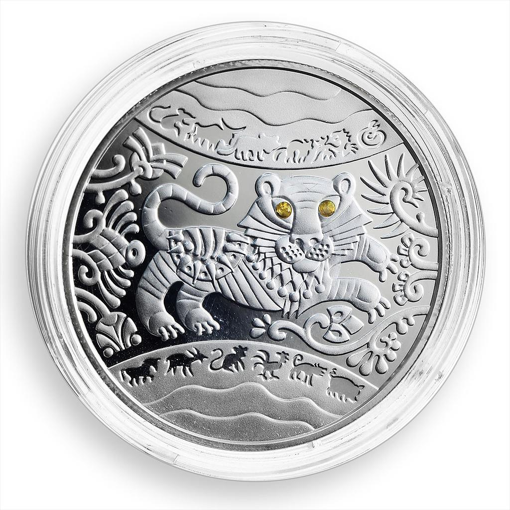 Ukraine 5 hryvnia Year of Tiger Oriental Calendar silver proof coin 2010