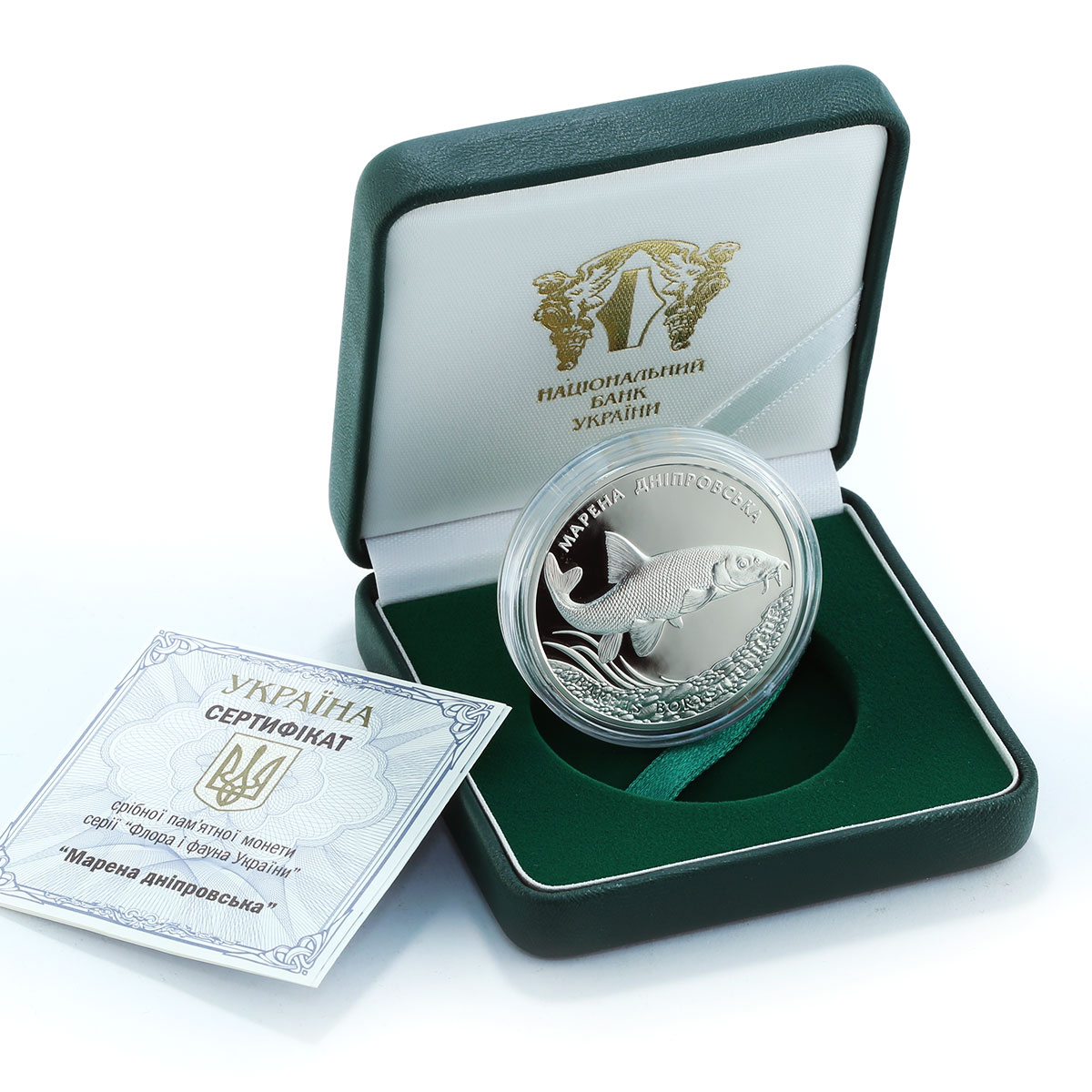 Ukraine 10 hryvnia Marena Barbus Borysthenicus silver proof coin 2018