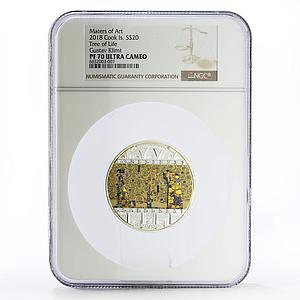 Cook Islands 20 dollars Gustav Klimt Art Tree of Life PF70 NGC silver coin 2018