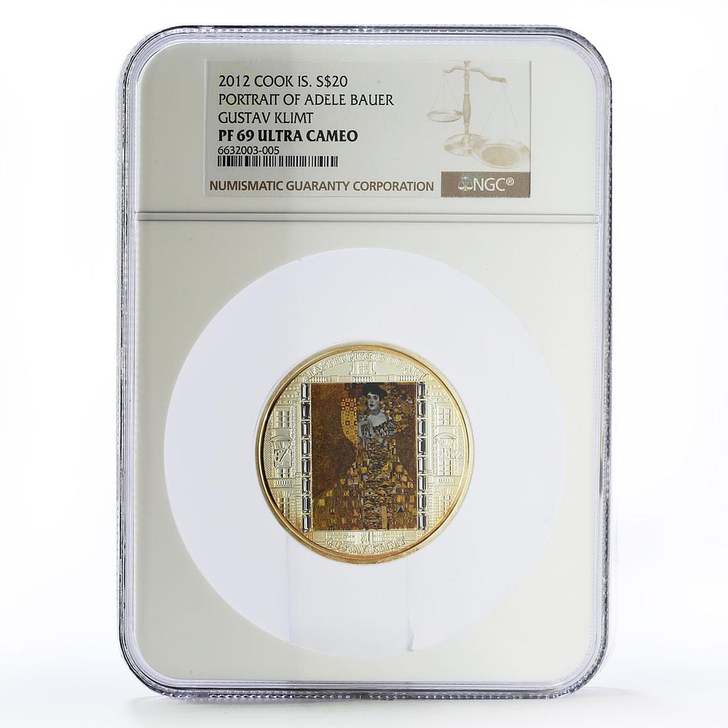 Cook Islands 20 dollars Gustav Klimt Art Adele Bloch Bauer PF69 NGC Ag coin 2012