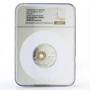Cook Islands 10 dollars 100 Years Titanic Ship Liner PF69 NGC silver coin 2012
