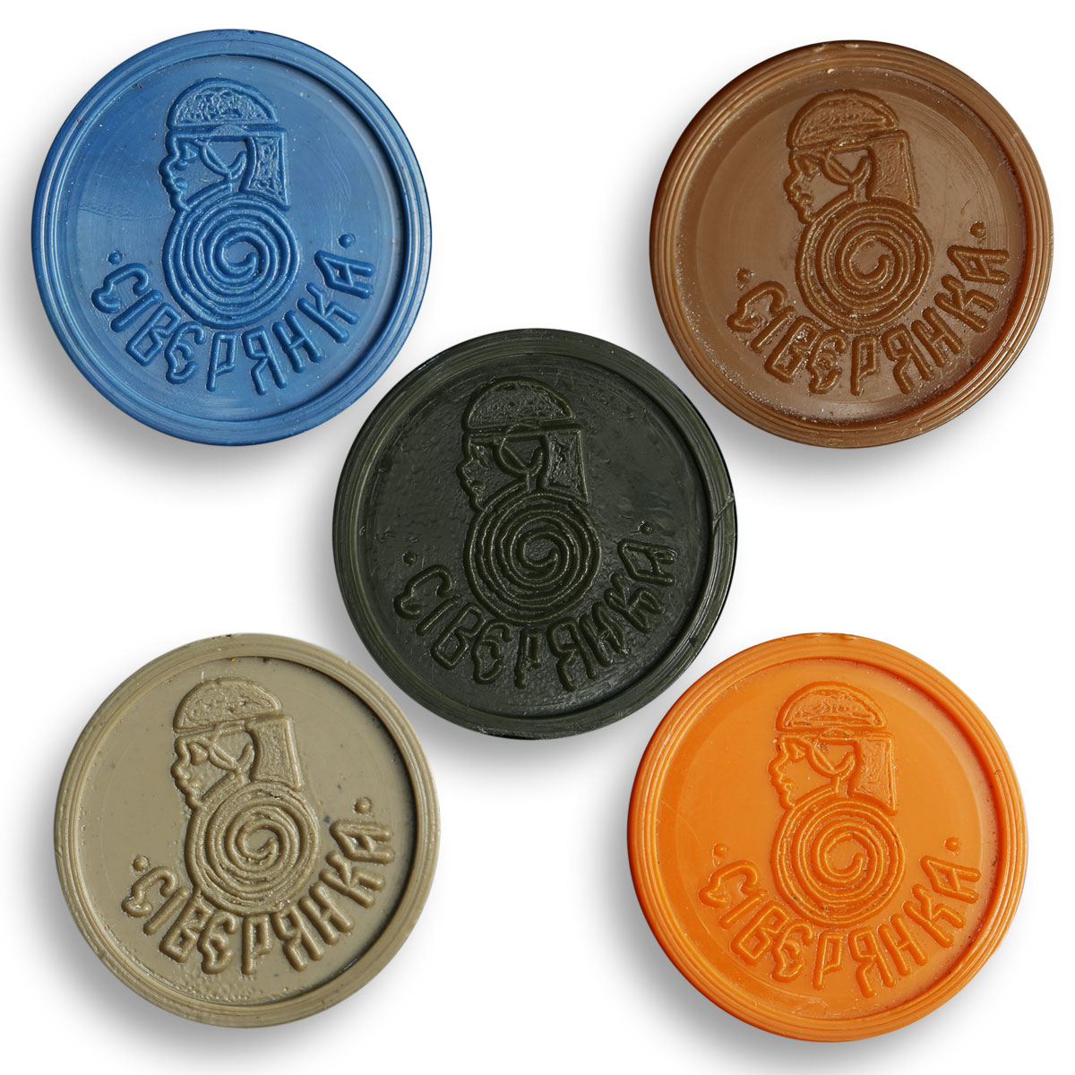 Ukraine 1, 5, 10 kopeck &amp; 1 hryvnia Severyanka factory set of trade tokens 1990s