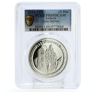 Andorra 10 diners Holy Helpers Saint Barbara Church PR69 PCGS silver coin 2010