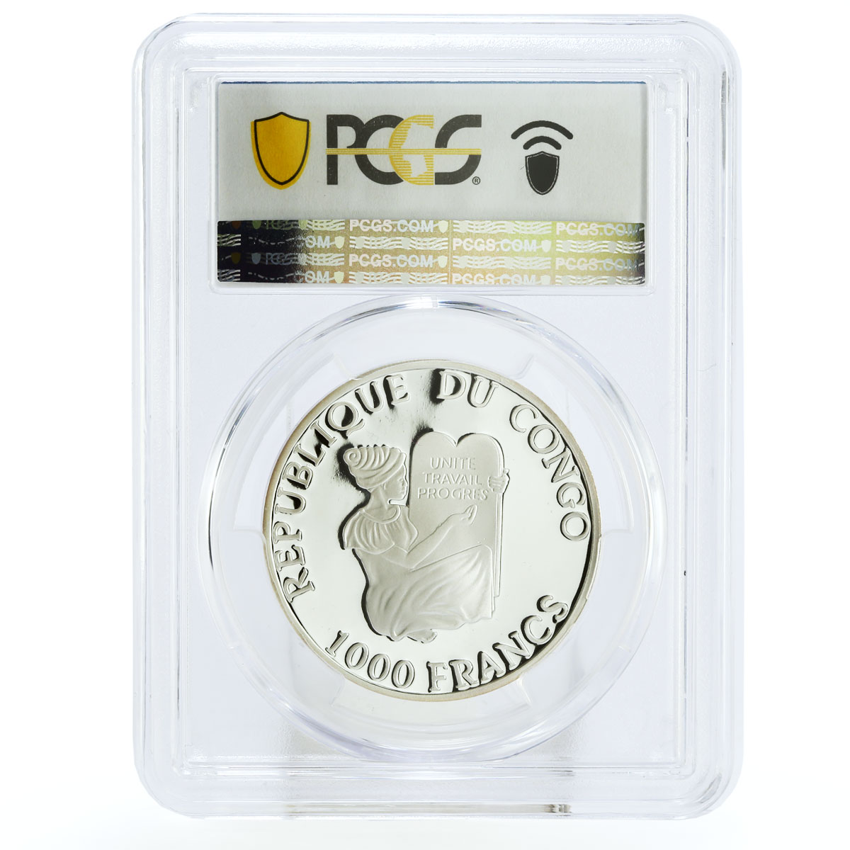 Congo 1000 francs English Naturalist Charles Darwin PR69 PCGS silver coin 1999
