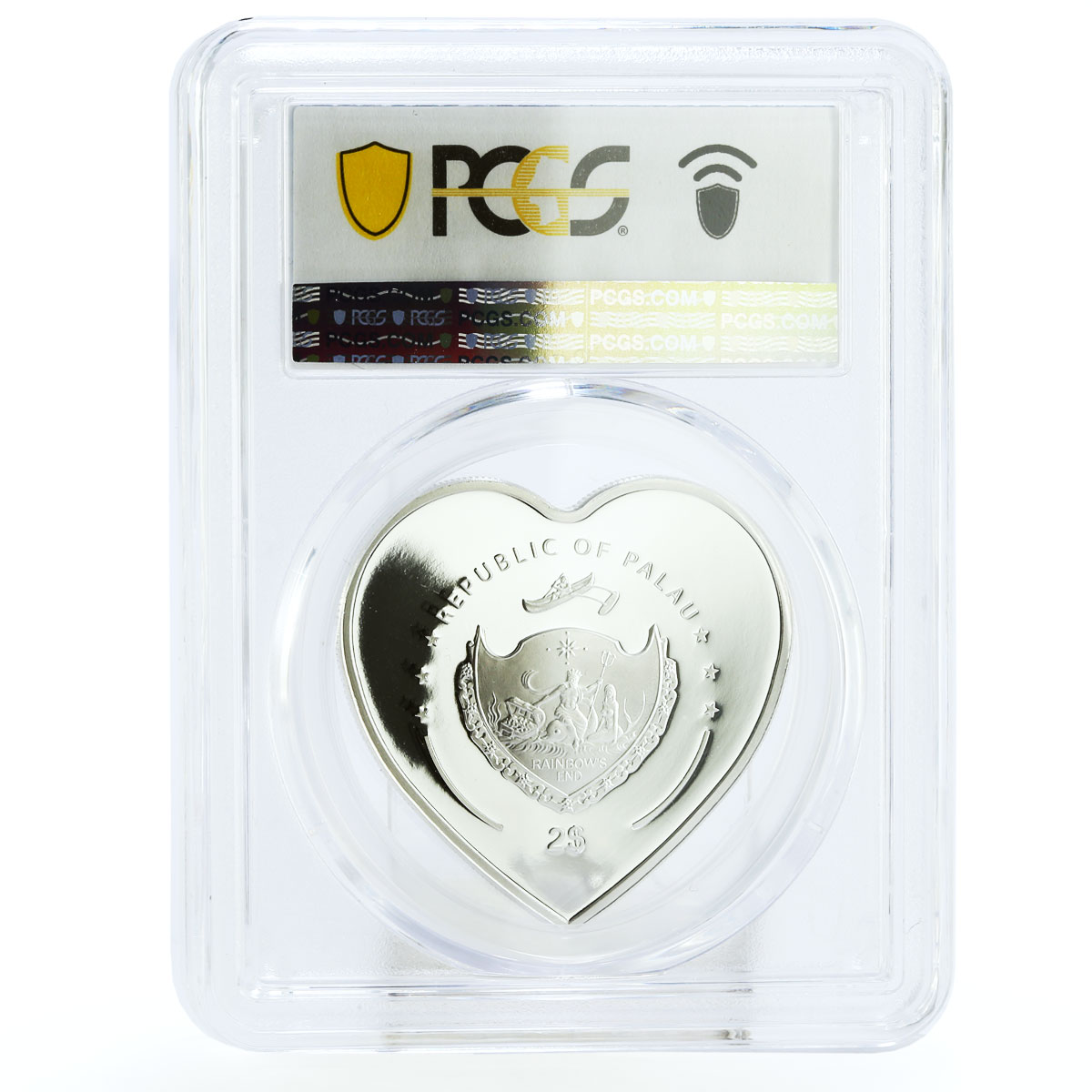 Palau 2 dollars My Heart Flies For You Love Gift PR69 PCGS silver coin 2012