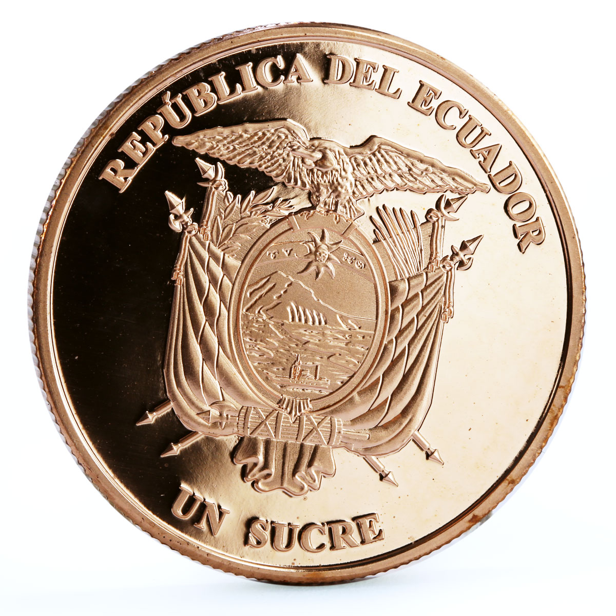 Ecuador 1 sucre 200 Years Independence Bolivars Wife Manuela Saenz Cu coin 2011