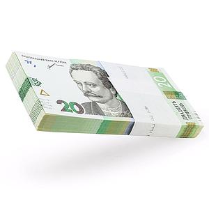 Ukraine 20 hryvnias 100 Notes UNC Banknotes Currency Bundle Brick 2021