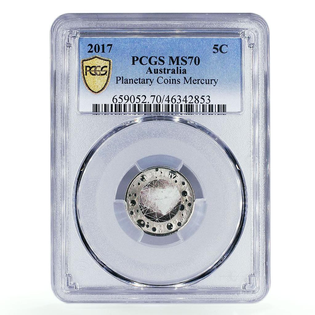 Australia 5 cents Planetary Coin Mercury Space MS70 PCGS CuNi coin 2017