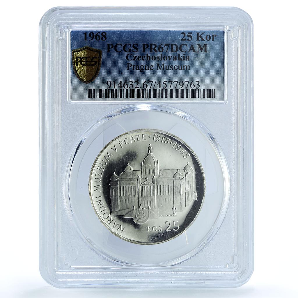 Czechoslovakia 25 korun Prague Museum Architecture PR67 PCGS silver coin 1968 Czechoslovakia 25 korun Prague Museum Architecture PR67 PCGS silver coin 1968
