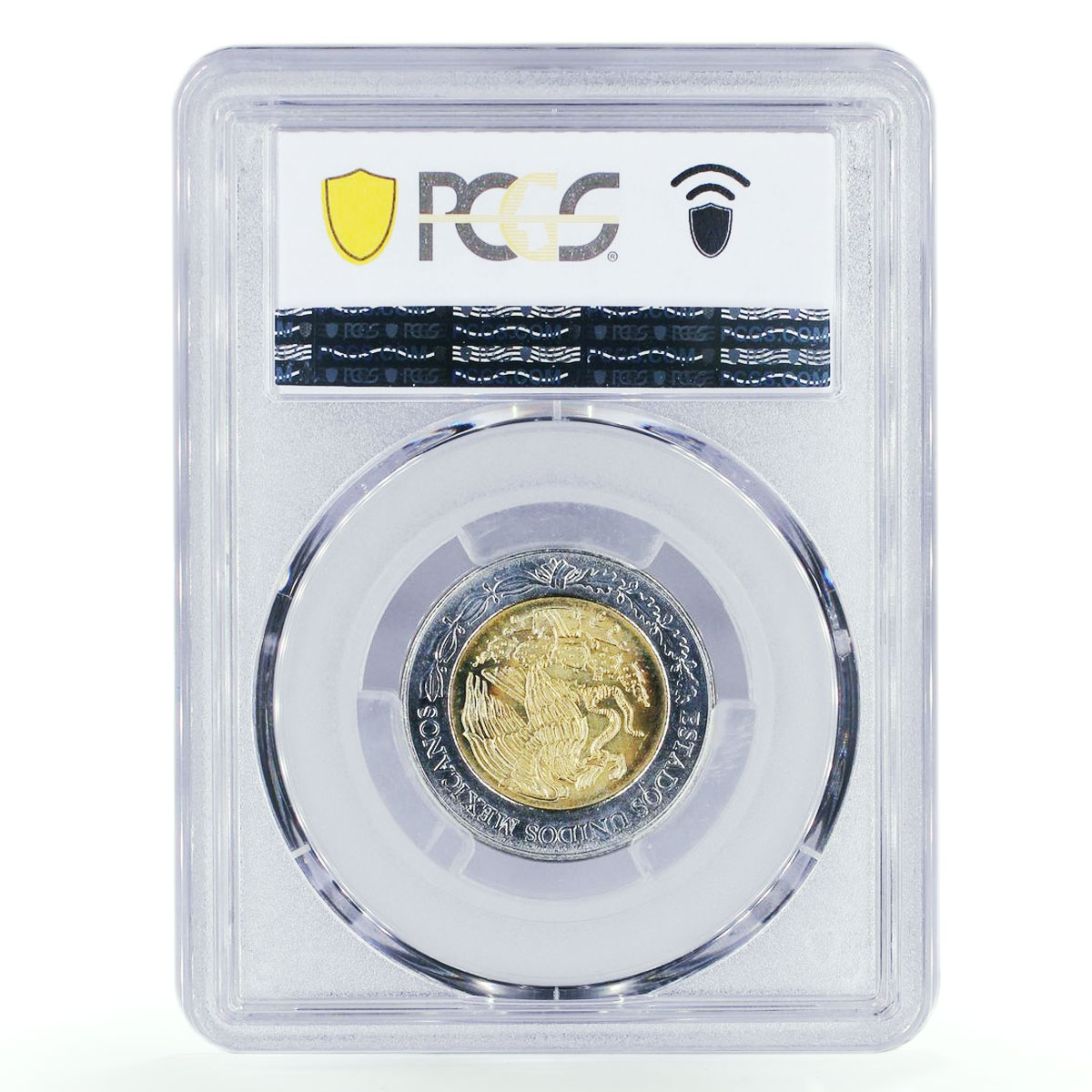 Mexico 5 pesos 200 Years Francisco Ramos No Dots MS67 PCGS AlBronze coin 2008