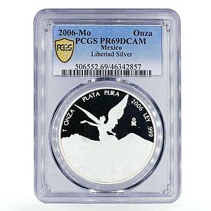 Mexico 1 onza Libertad Angel of Independence PR69 PCGS silver coin 2006