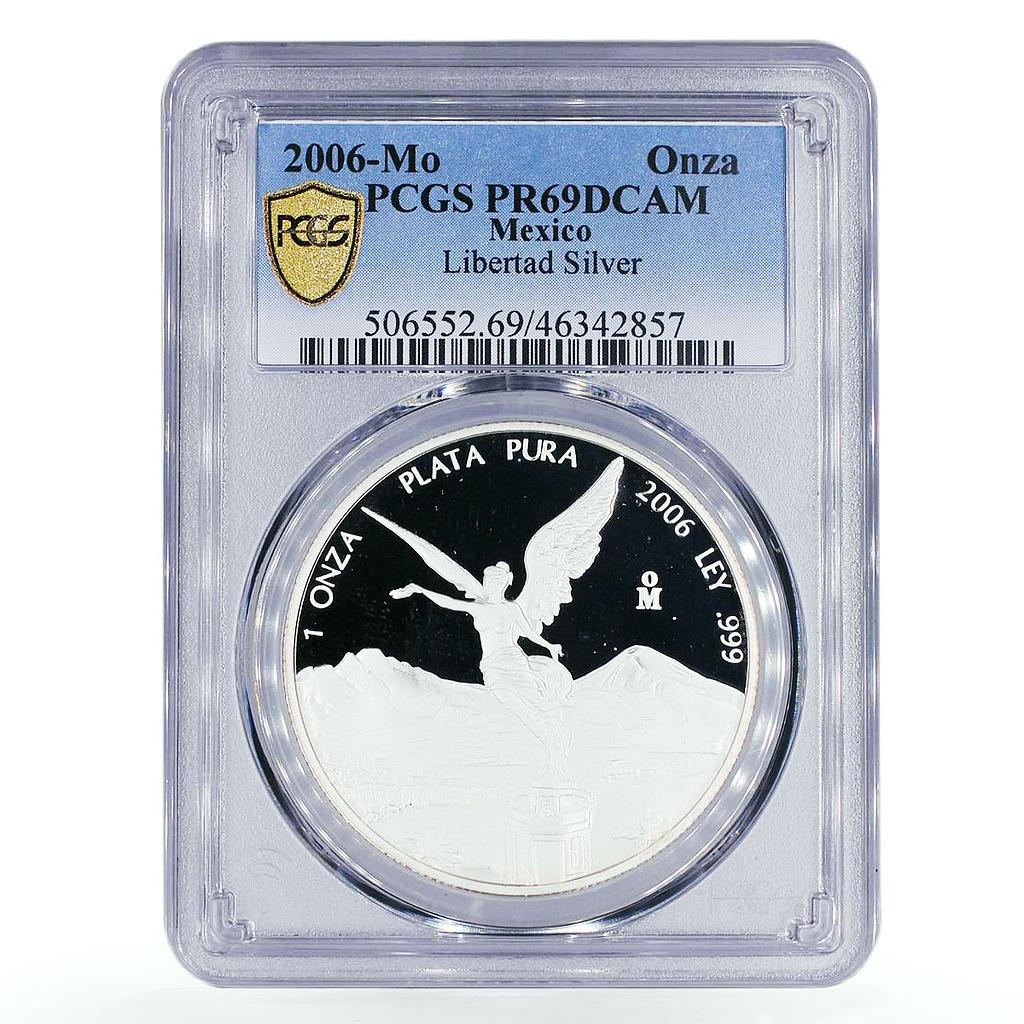 Mexico 1 onza Libertad Angel of Independence PR69 PCGS silver coin 2006