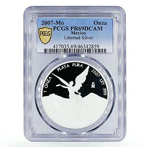 Mexico 1 onza Libertad Angel of Independence PR69 PCGS silver coin 2007