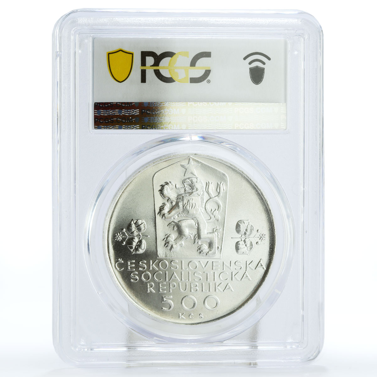 Czechoslovakia 500 korun National Federation Oak Tree MS66 PCGS silver coin 1988