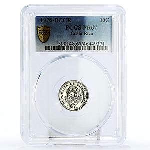 Costa Rica 10 centimos State Coinage Coat of Arms PR67 PCGS CuNi coin 1976