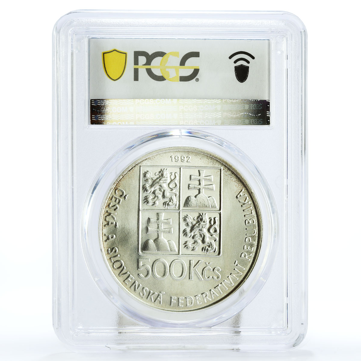 Czechoslovakia 500 korun Birthday Comenius Komensky MS68 PCGS silver coin 1992