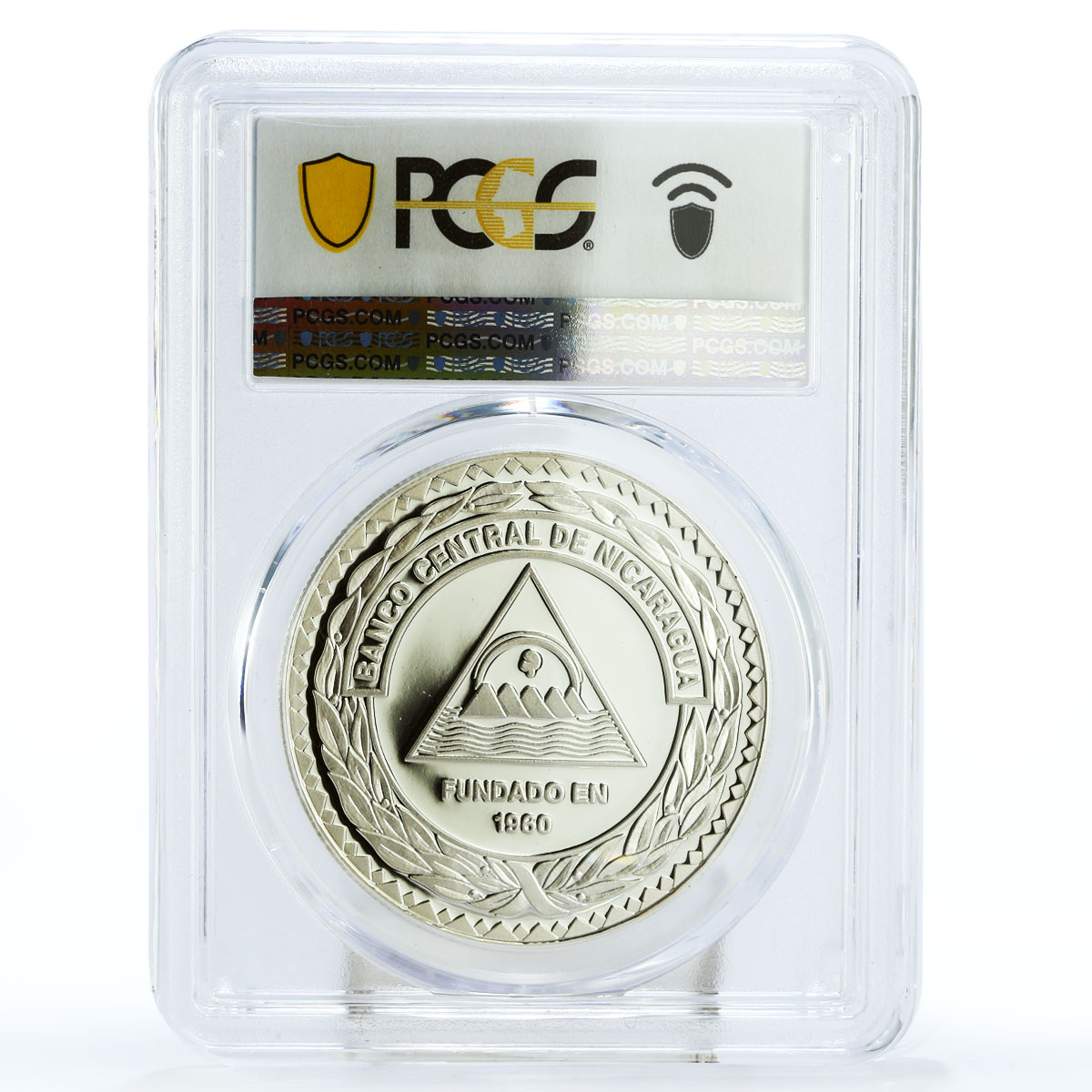 Nicaragua 50 cordobas Central Bank Francisco Cordoba PR69 PCGS silver coin 2000